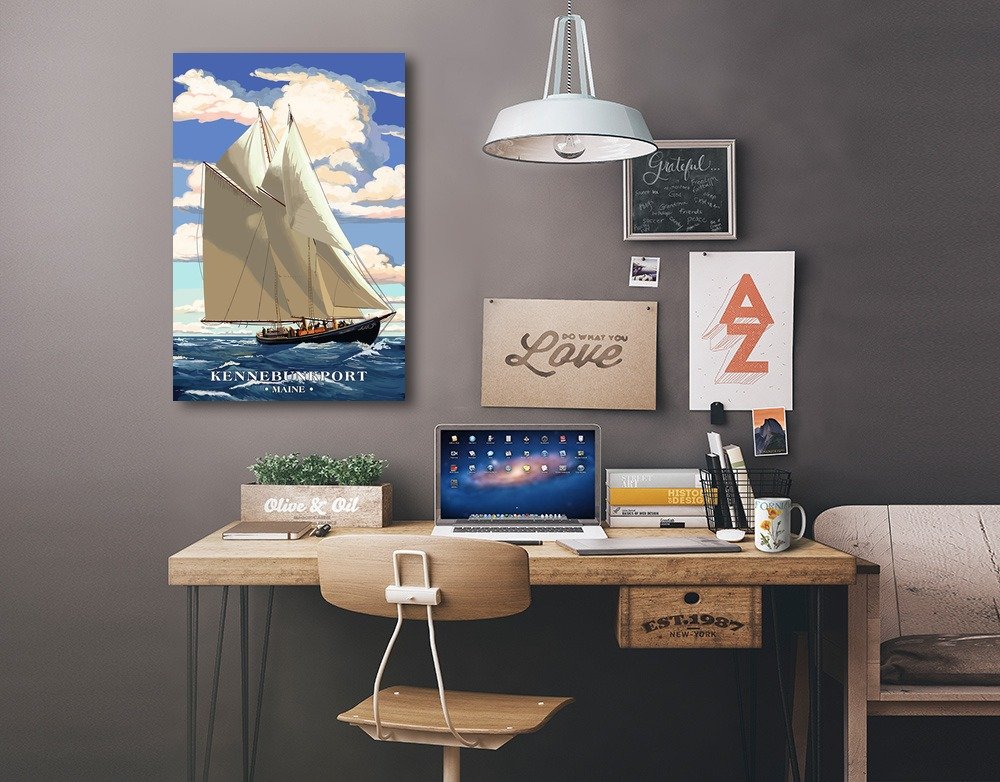 Lantern Press Kennebunkport Maine Bluenose II 16x24 Wrapped Canvas Wall Art - Nautical Home Decor for Living Room, Bedroom & Office