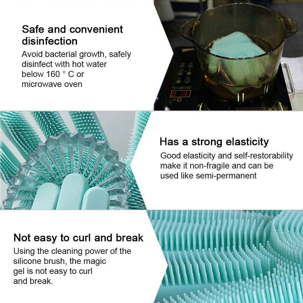 NOHUNT Silicone Cleaning Gloves - Reusable Dish Washing Gloves for Kitchen, Household & Pet Hair Removal - Non-Slip Scrubbing Gloves for Dishes, Pots & Pans (Perfect for Washing, Scrubbing & Pet Grooming)