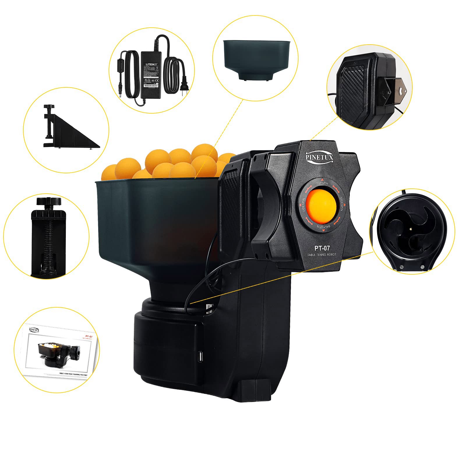 ZXMT Professional Table Tennis Training Robot - Automatic Ping Pong Ball Launcher with Adjustable Spin, Speed, Frequency & Trajectory | Perfect for Home Practice, Club Training & Coaching Sessions