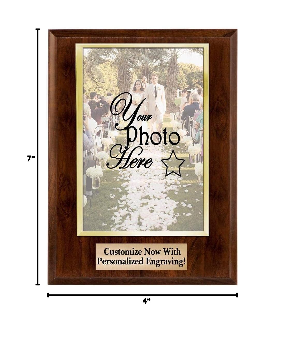 Personalized Photo Plaque - 7x9 Engraved Frame Gift for Awards & Memories