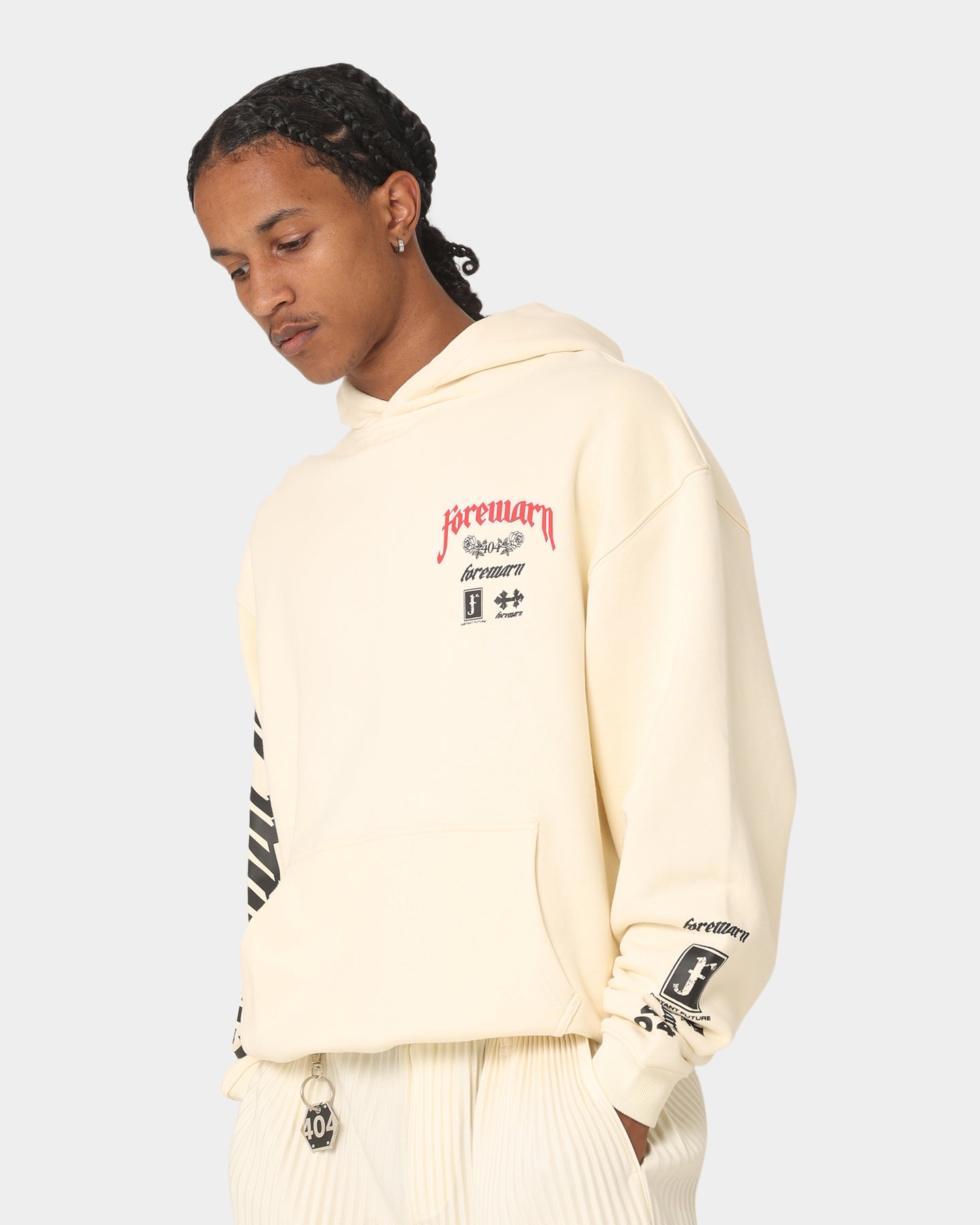 404 Forewarn Hoodie Off White - Stylish Unisex Pullover for Streetwear & Urban Fashion | Perfect for Casual Outfits, Gym, and Outdoor Activities