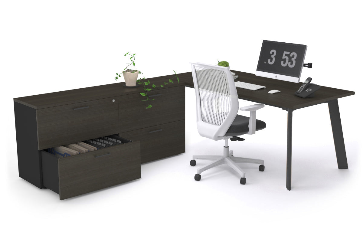 Switch Executive Setting With Uniform Spine Black Frame [1600L x 700W] - Premium Office Desk for Modern Workspace & Home Office