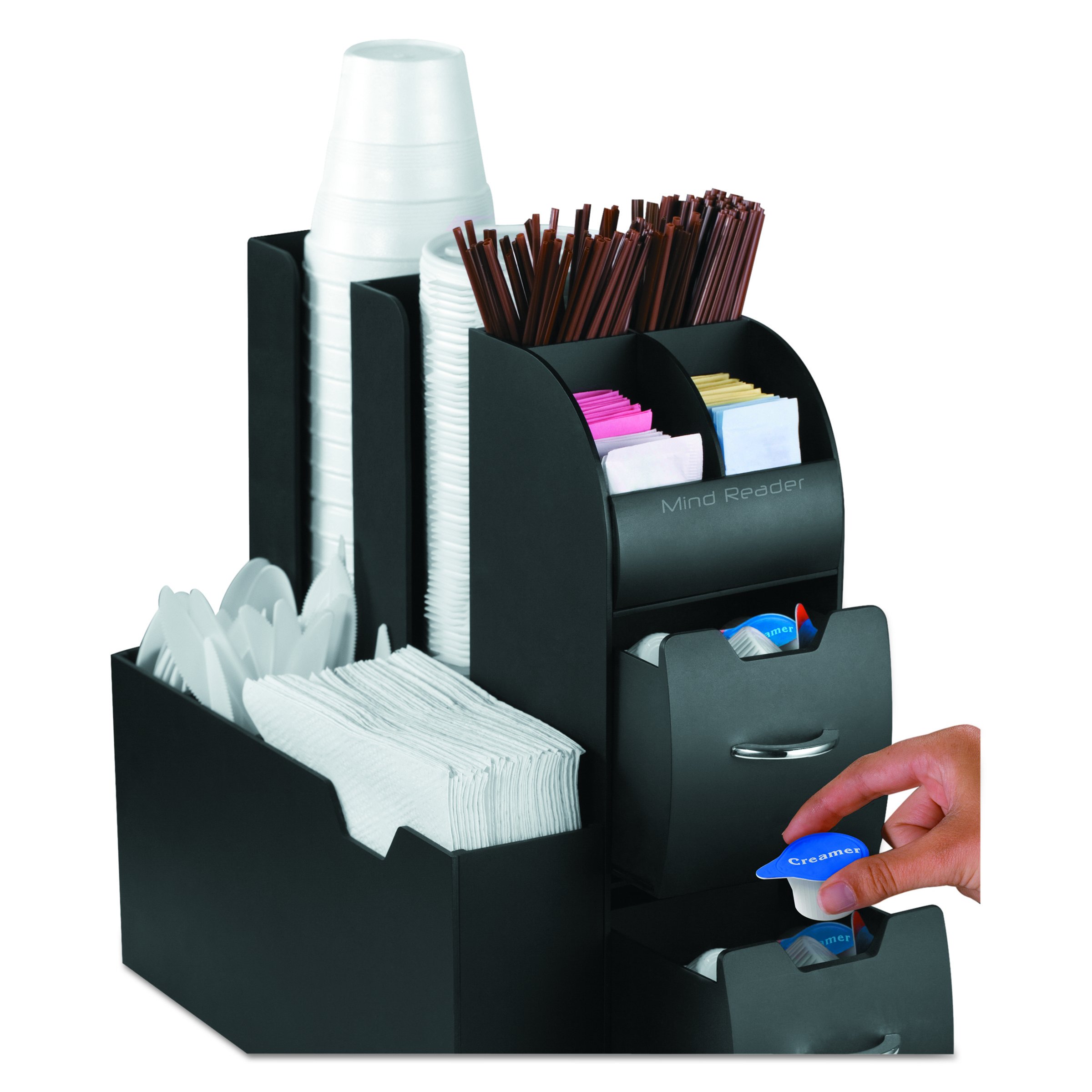Mind Reader Coffee Pod Organizer with Drawers - 36 K-Cup Storage & 11-Compartment Coffee Cup Holder with 2 Drawers - Perfect for Kitchen Countertop & Coffee Station Organization