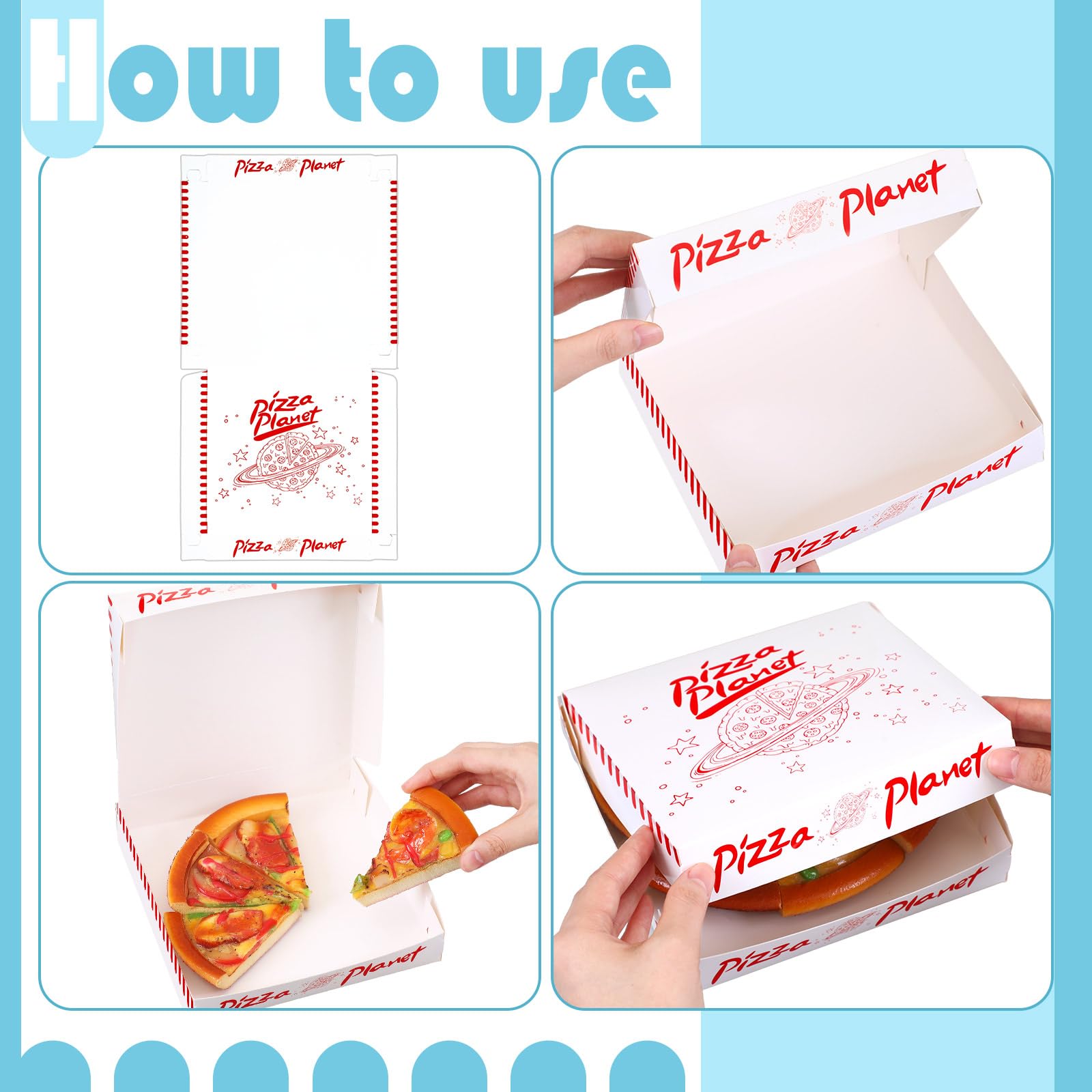 48 Pcs Mini Pizza Planet Pizza Boxes - 6.3 Inch Small Dessert Boxes for Party Favors, Birthday Decorations & Themed Events - Perfect for Kids Parties, Movie Nights & Toy Story Inspired Decor