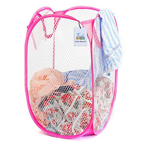 5-Pack Foldable Pop-Up Laundry Hamper with Fine Mesh - Collapsible Clothes Storage Basket for Dorm, Travel & Camping (Assorted Colors) - Perfect for College Students, Apartments & Laundry Rooms