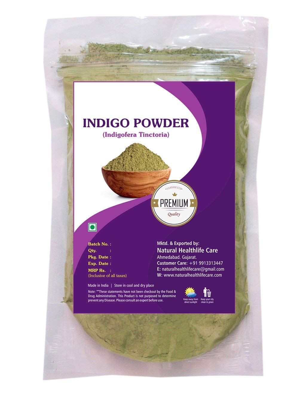 100% Natural Indigo Powder (Indigofera Tinctoria) - Organic Hair Dye & Skin Care for Natural Beauty | DIY Henna, Soap Making & Fabric Dyeing