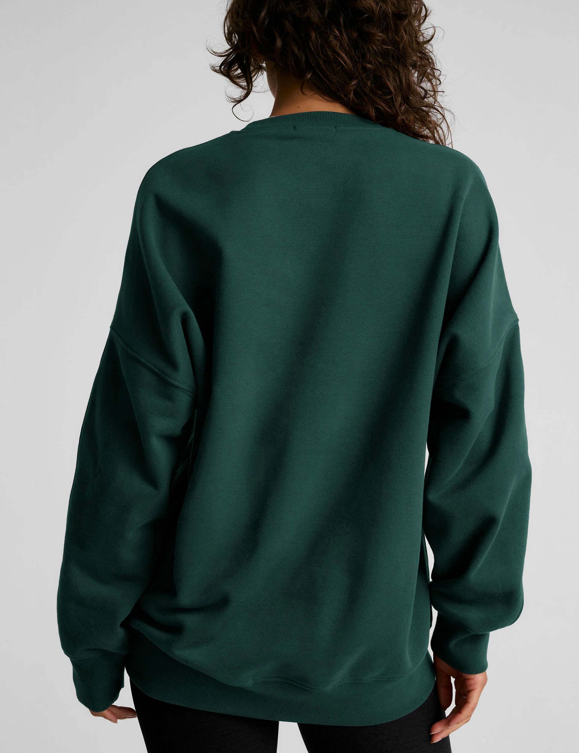 Solstice Fleece Oversized Sweatshirt - Dark Spruce Green | Cozy Oversized Pullover for Women | Perfect for Casual Wear, Lounge & Winter Outfits