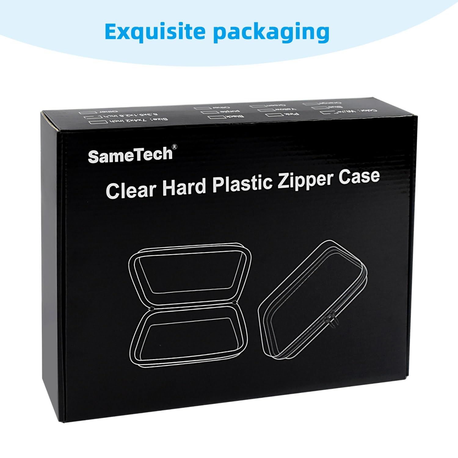 SameTech Clear Stackable Storage Bins with Zipper - 2 Pack Hard Shell Organizer Cases for Home, Travel & Toiletries | Perfect for Closet Organization, Makeup Storage & Travel Essentials