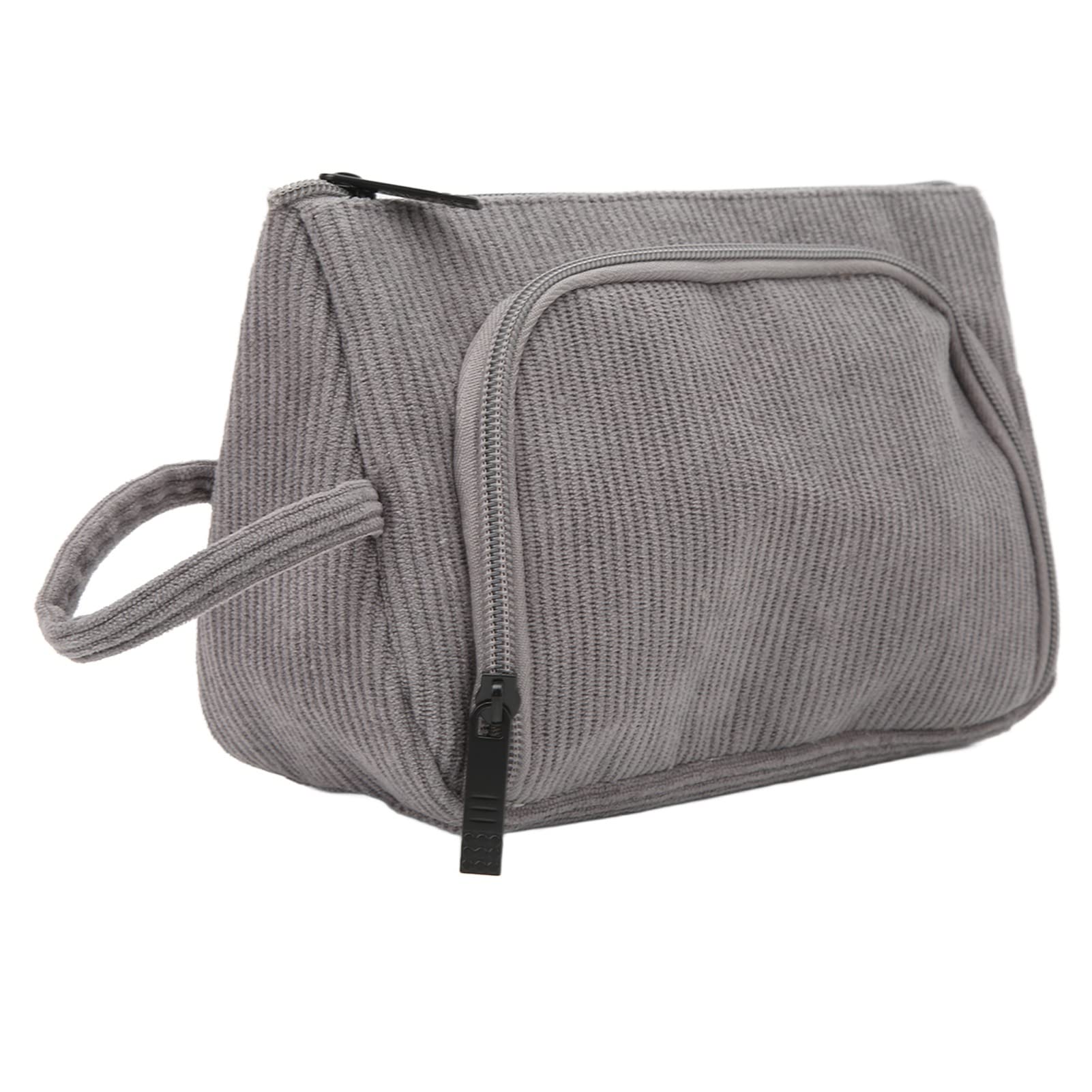 Travel Makeup Bag with Bidirectional Zipper - Waterproof Cosmetic Organizer for Women, Grey Makeup Pouch with Exquisite Lining - Perfect for Travel, Gym, and Daily Use