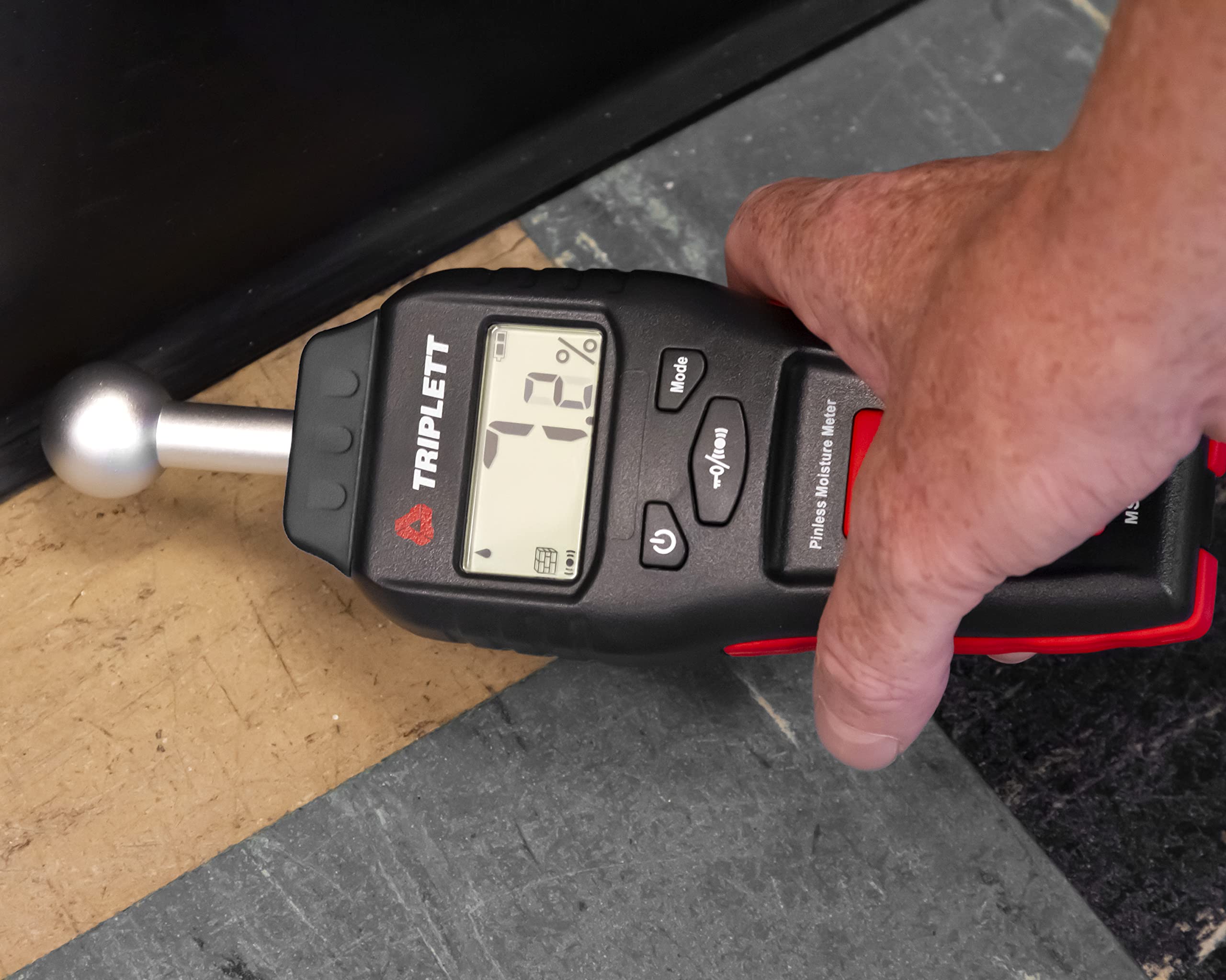 Triplett MS300 Pinless Moisture Meter for Wood, Drywall, Concrete - Digital Water Detector with Audible Alarm - Perfect for Flooring Installation, Lumber Inspection & Home Renovation Projects