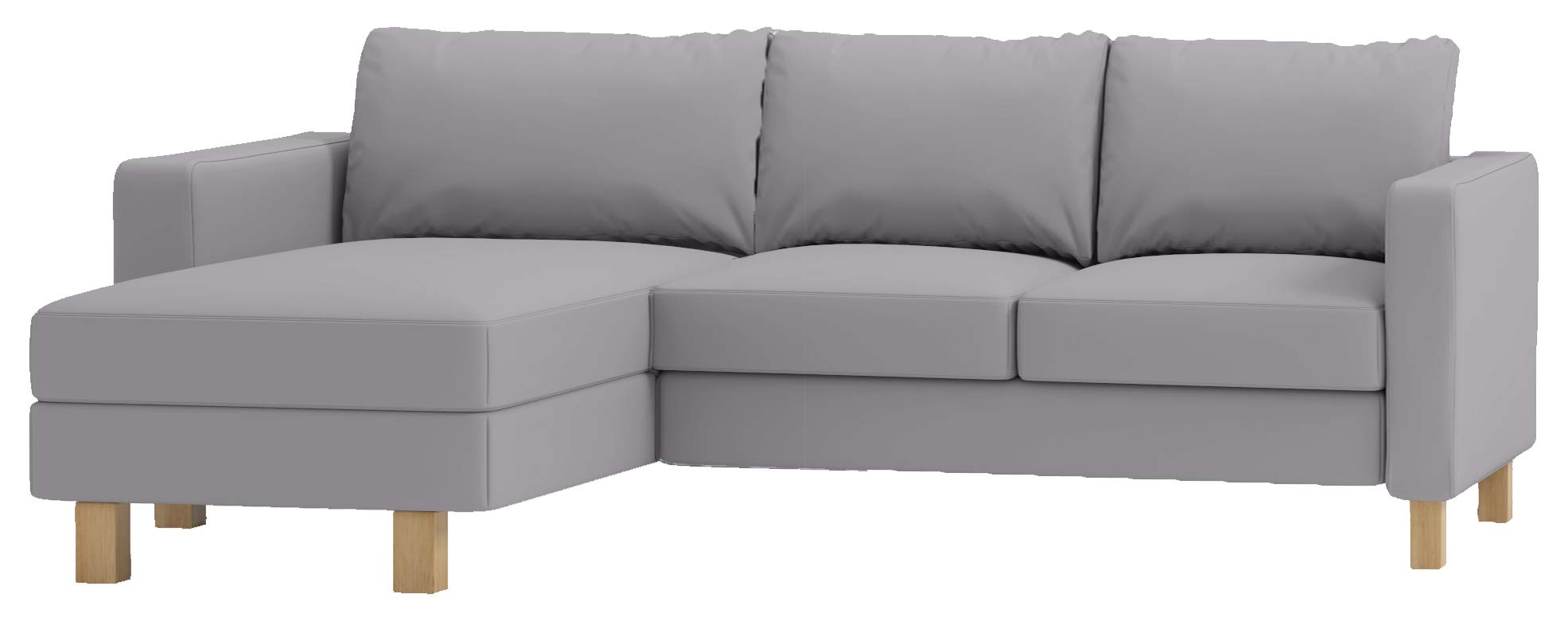 Durable Dense Cotton Karlstad Loveseat Sofa Cover - 2-Seat Sectional Slipcover with Chaise Lounge | Replacement Cover for IKEA Karlstad Sofas | Light Gray | Perfect for Living Room, Bedroom & Home Decor