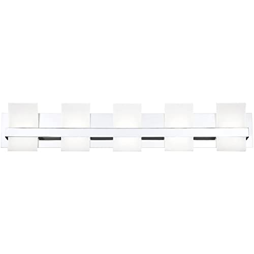 Eurofase Cambridge 5-Light LED Bathroom Vanity Light - Chrome Finish for Modern Bathroom & Dressing Room Lighting