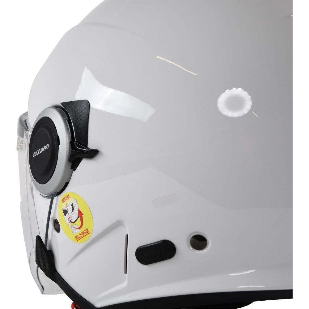 Airoh Helios Jet Motorcycle Helmet Gloss White - Lightweight & DOT Approved for Street Riding & Urban Commuting