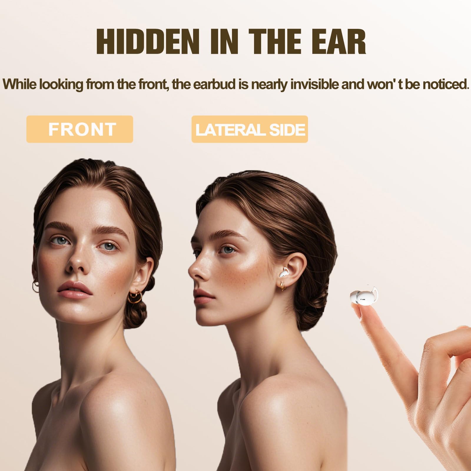 Small Mini Invisible Wireless Earbuds - Noise Cancelling Bluetooth Sleep Earphones for Small Ears, Soft Comfortable Design for Sleeping & Travel | Perfect for Side Sleepers, Commuting & Relaxation