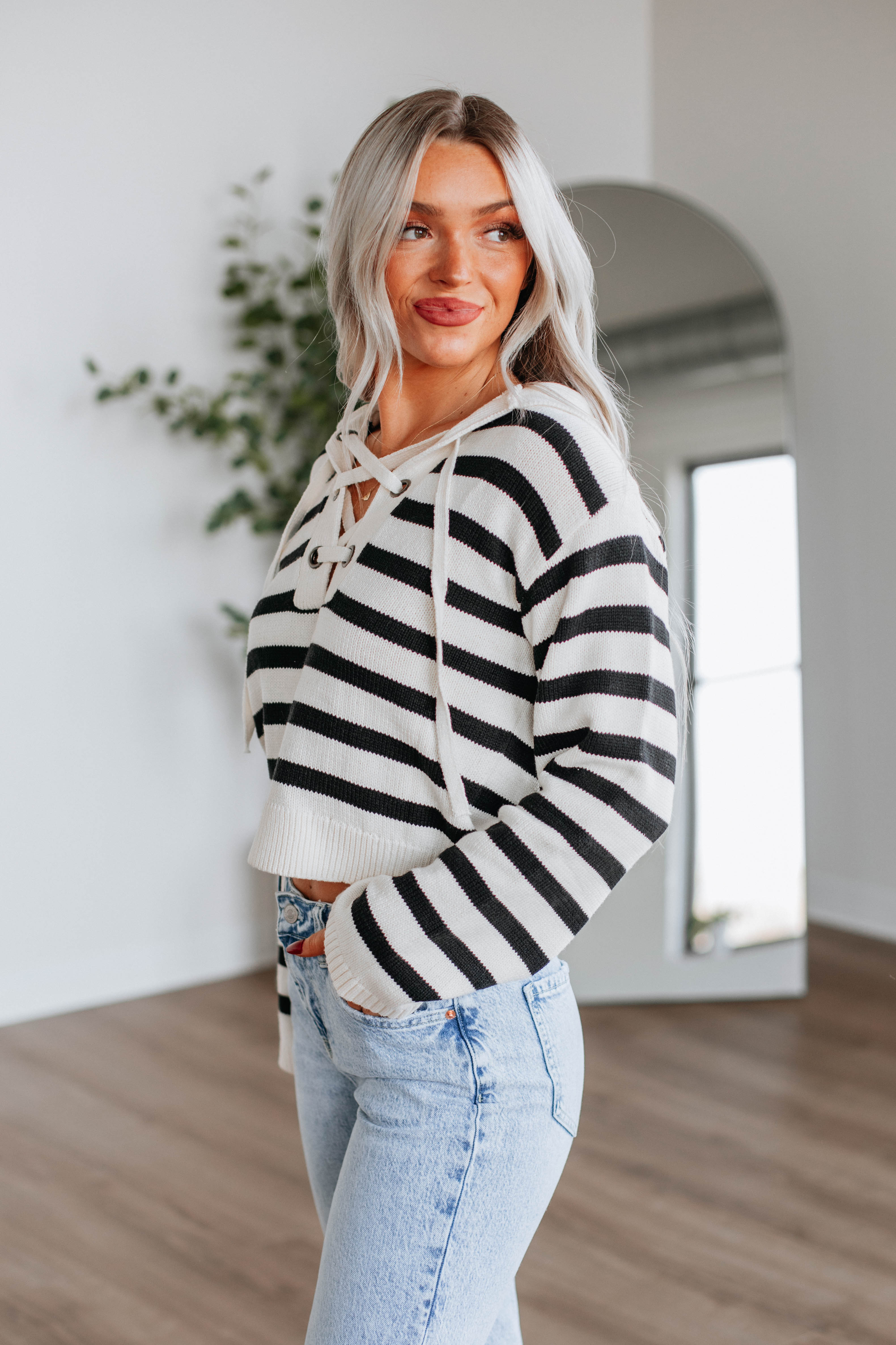 Carliece Striped Sweater for Women - Soft Knit Long Sleeve Pullover - Casual Fall Winter Fashion Top - Perfect for Office, Date Night & Holiday Outfits