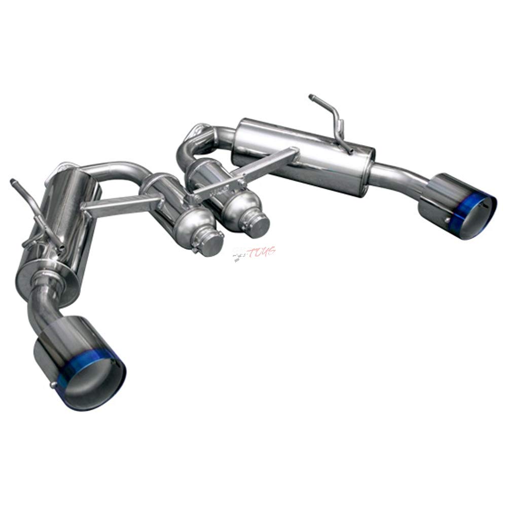 HKS 32009-BN005 High Performance Cat-Back Exhaust System for Infiniti Q50 VQ37 - Dual Hi-Power Titanium Tip (1 Pack) - Enhances Sound & Power for Street Racing & Daily Driving