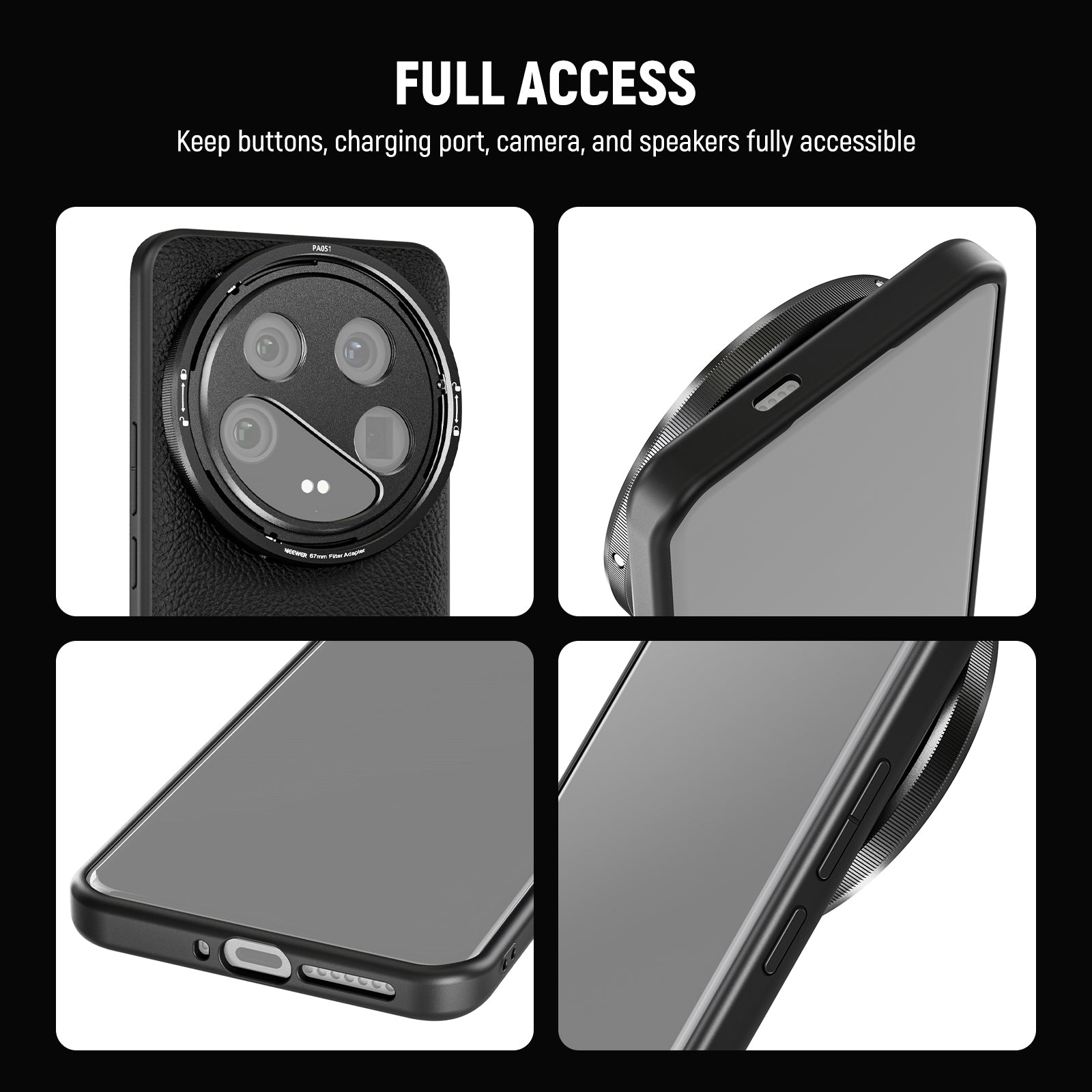NEEWER PA051 Protective Case for Xiaomi 14 Ultra - Compatible with 17mm & 67mm Lens Adapters | Durable Phone Cover for Photography & Travel