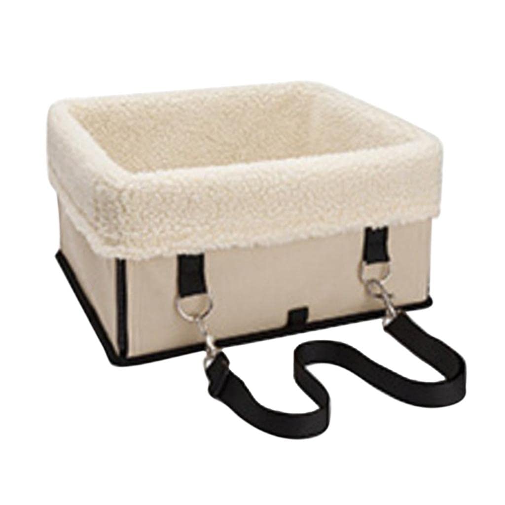 Enakshi Pet Booster Seat Carrier for Cats & Dogs - Travel Kennel with Safety Leash, Size L, Beige | Safe & Comfortable Car Seat for Small Pets | Perfect for Road Trips, Vet Visits & Daily Commutes