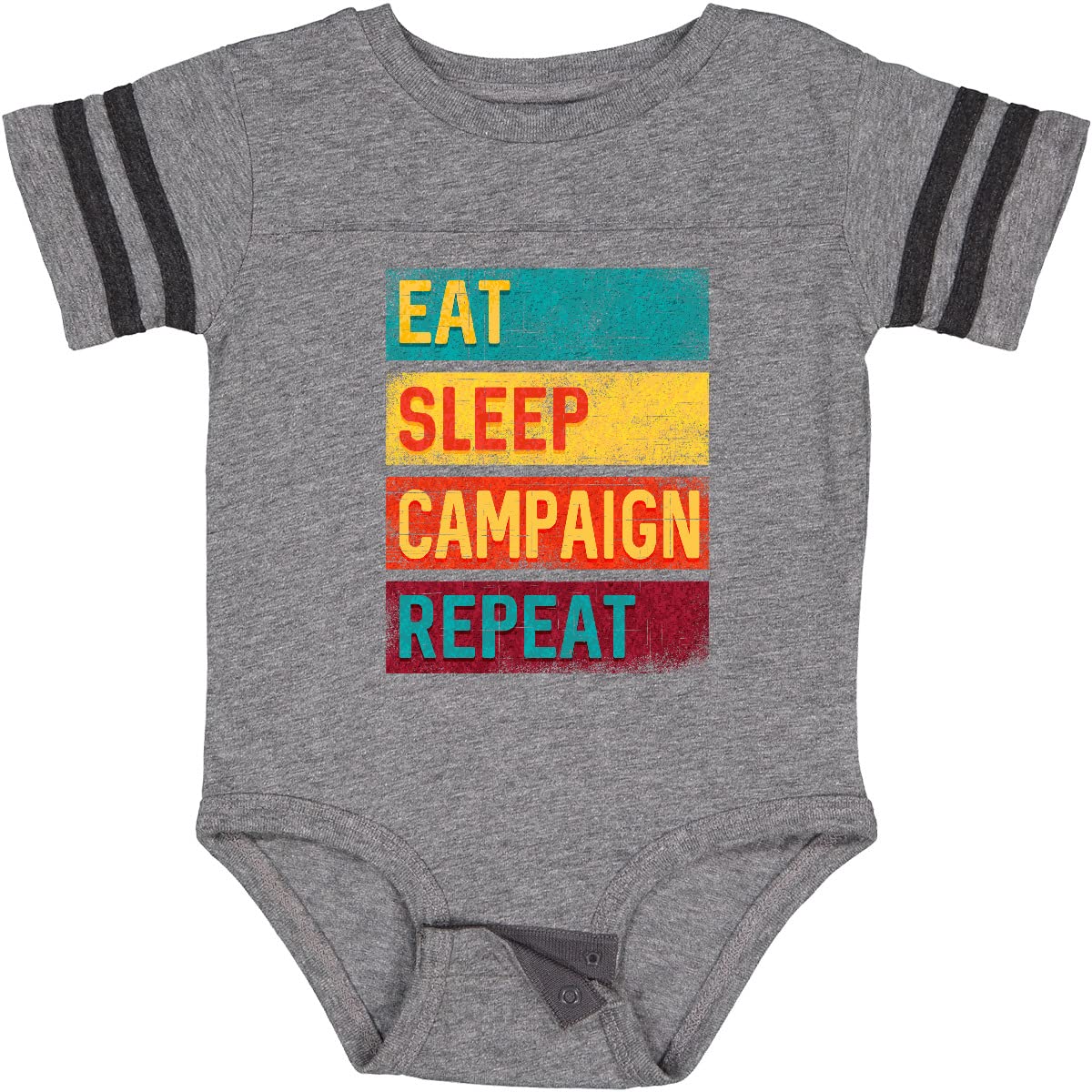 Inktastic Funny Politician Eat Sleep Campaign Repeat Baby Bodysuit - Cute Infant Onesie for Political Enthusiasts & Election Season Gifts