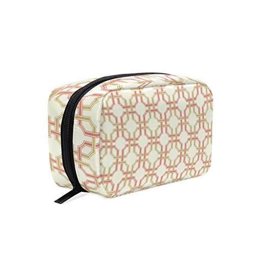 DJROW Makeup Pouch Bag - Waterproof Travel Cosmetic Case with Waverly Classics Groovy Pattern, Portable Toiletry Organizer for Makeup Brushes & Beauty Tools | Perfect for Vacation, Gym & Daily Use