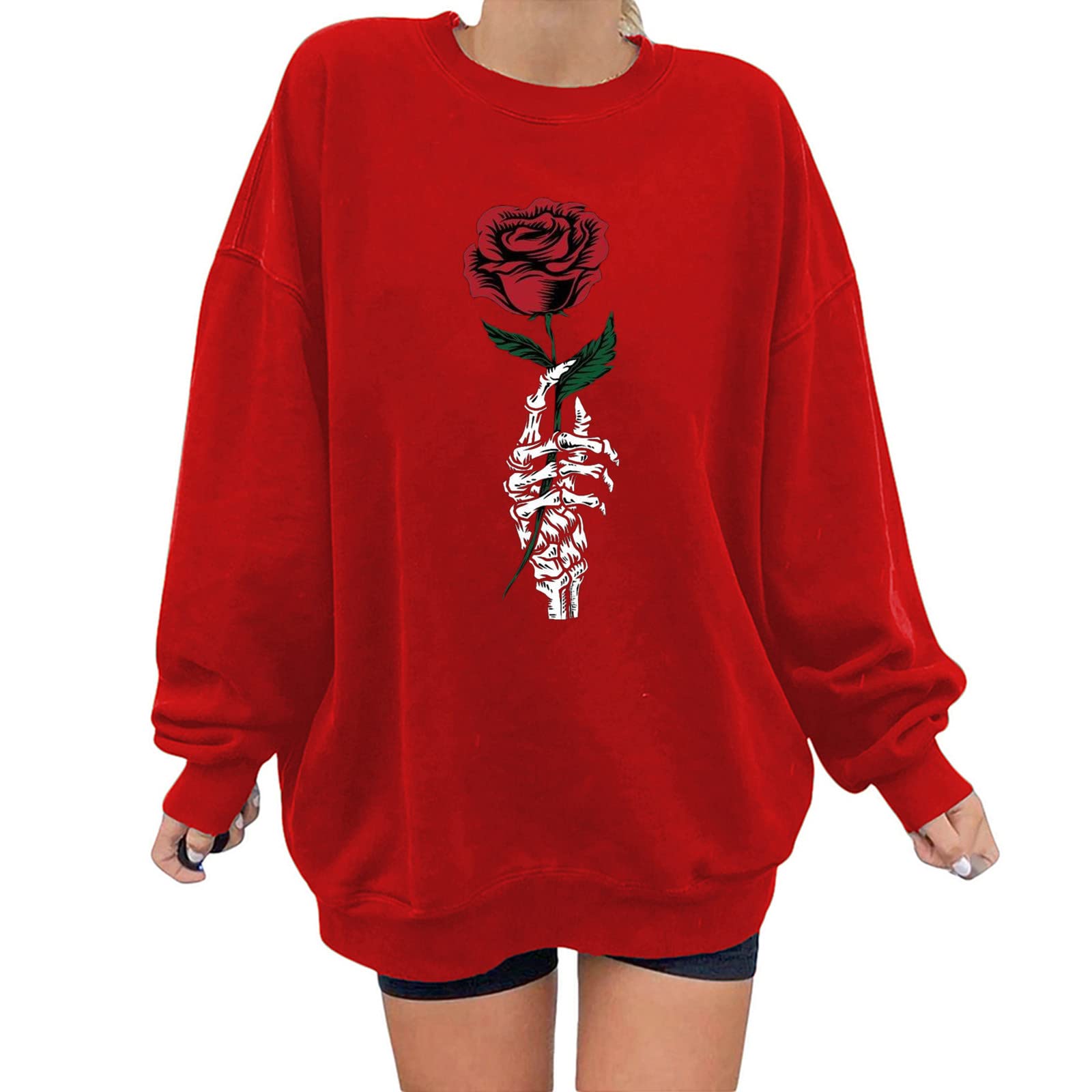 Women's Plus Size Hoodie Pullover - Soft French Terry Crewneck Long Sleeve Sweatshirt for Casual Wear | Perfect for Lounge, Workout & Everyday Comfort