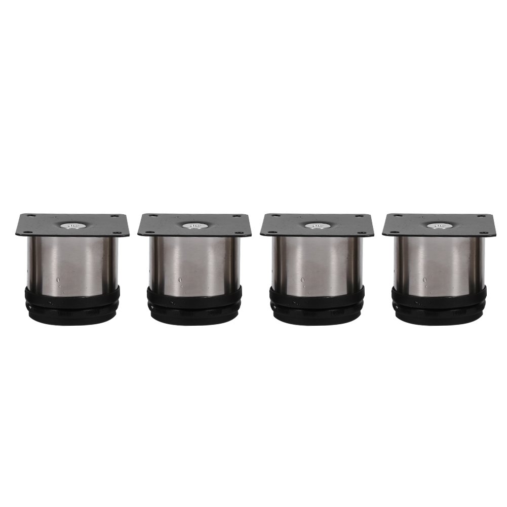 4Pcs Stainless Steel Adjustable Furniture Legs - Heavy Duty Cabinet Feet for Sofa, Table, Desk & Office Furniture | Round Non-Slip Stand for Home & Office Use