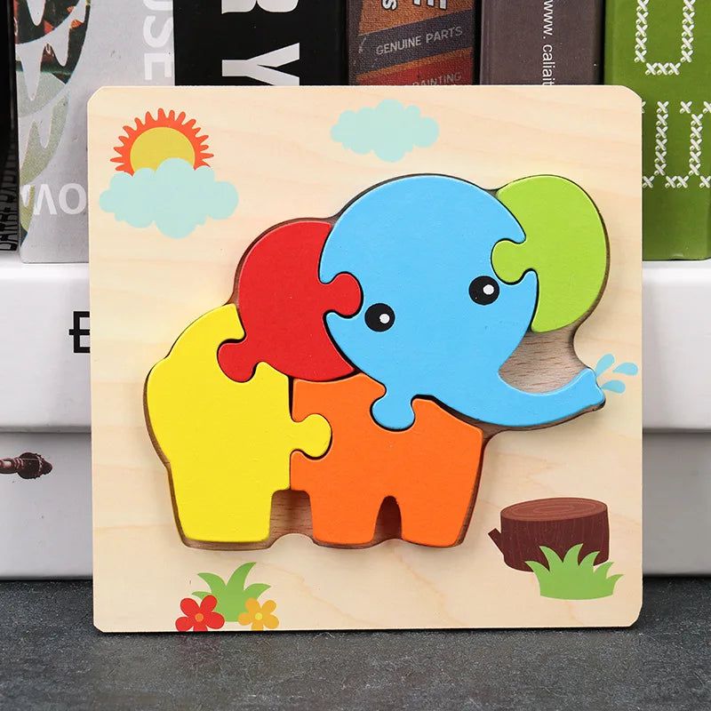 3D Wooden Animal Puzzles for Toddlers - Educational Learning Toys for Kids - Perfect for Early Childhood Development & Montessori Playtime