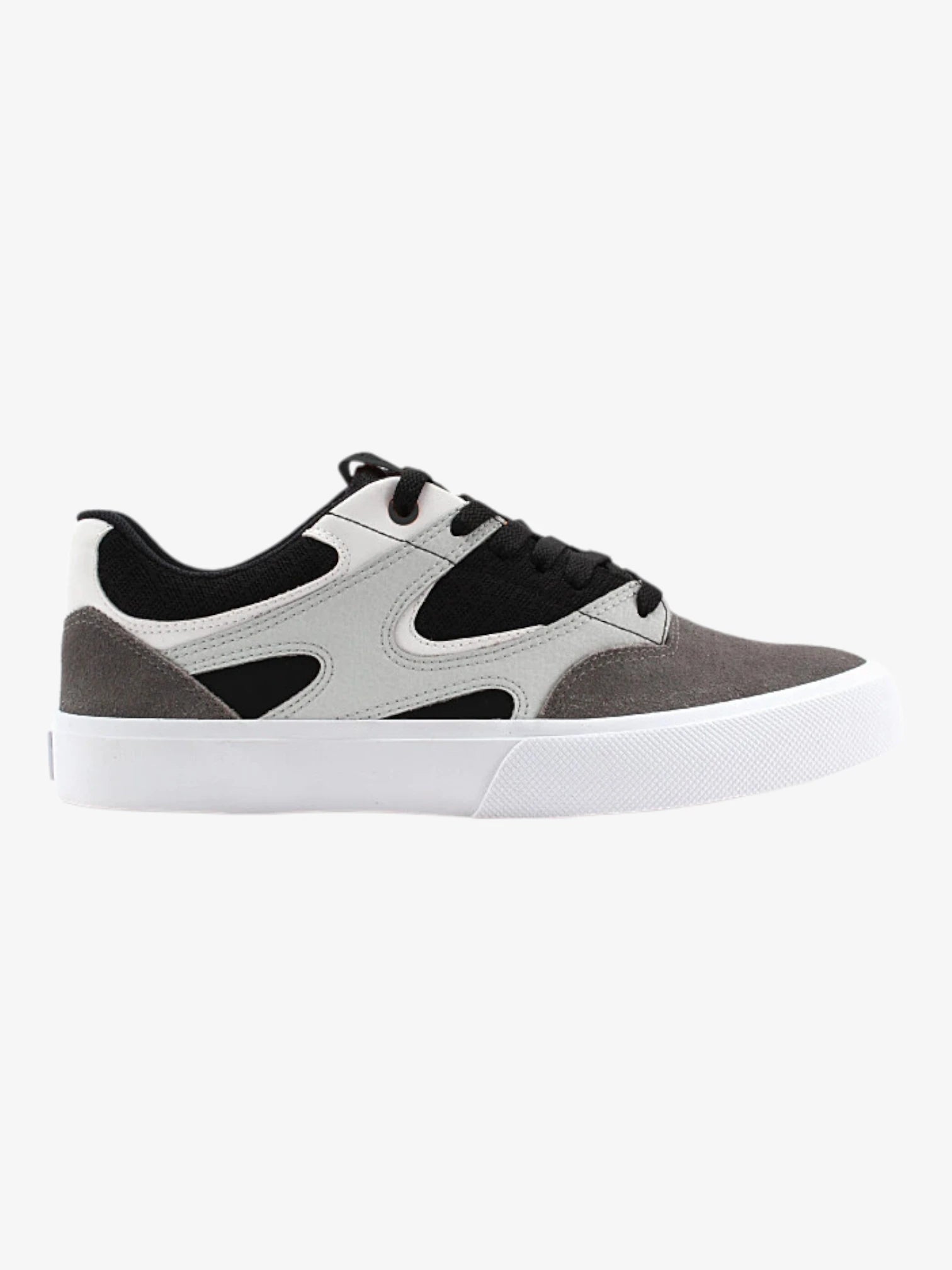 DC Kalis Vulc Skate Shoes - Men's Grey Black White Sneakers for Streetwear & Skateboarding | Comfortable & Durable for Daily Wear