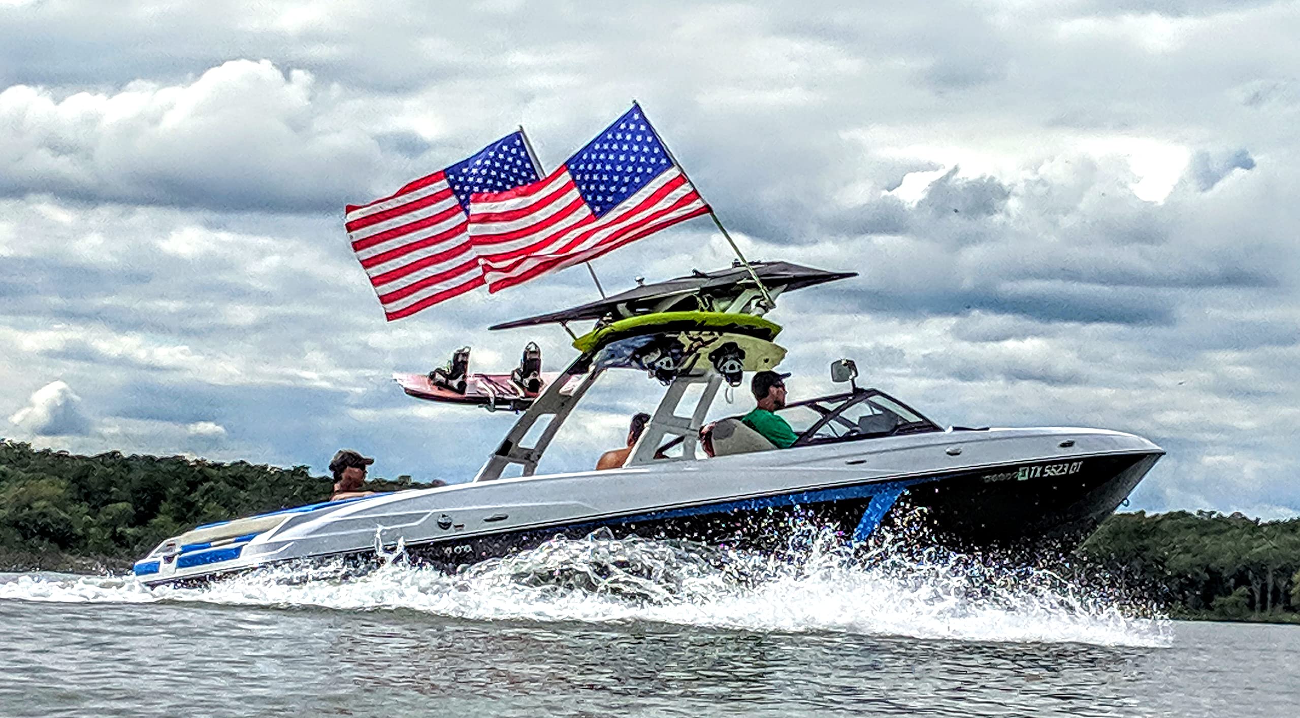 Big Air 360 Degree Adjustable Premium Pontoon & Wakeboard Tower Flag Holder - Durable Boat Flag Mount for Water Sports & Marine Decor