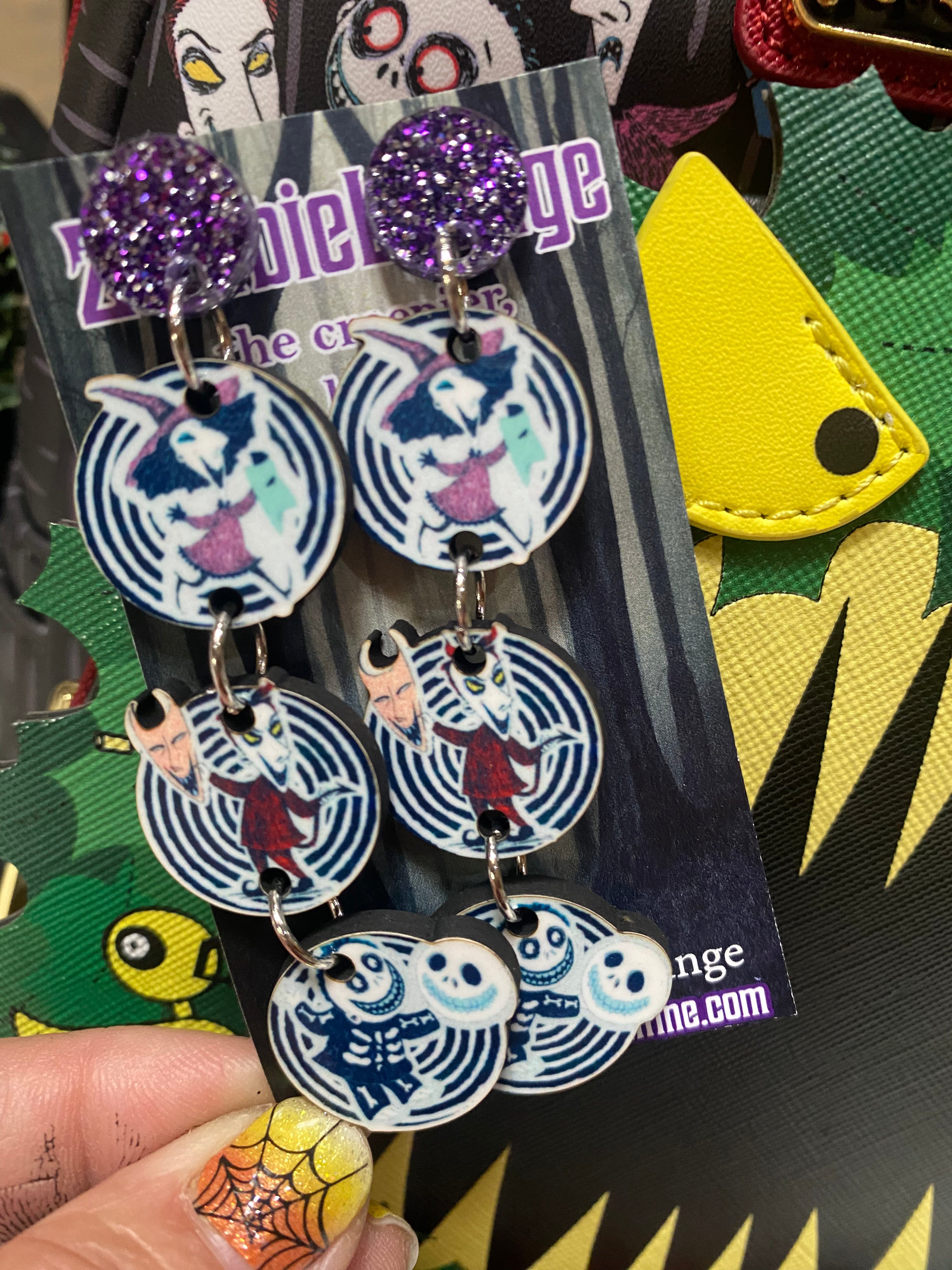 Lock Shock and Barrel Earrings - Disney Nightmare Before Christmas Inspired Jewelry for Women | Perfect for Halloween, Christmas, and Cosplay Costume Accessories
