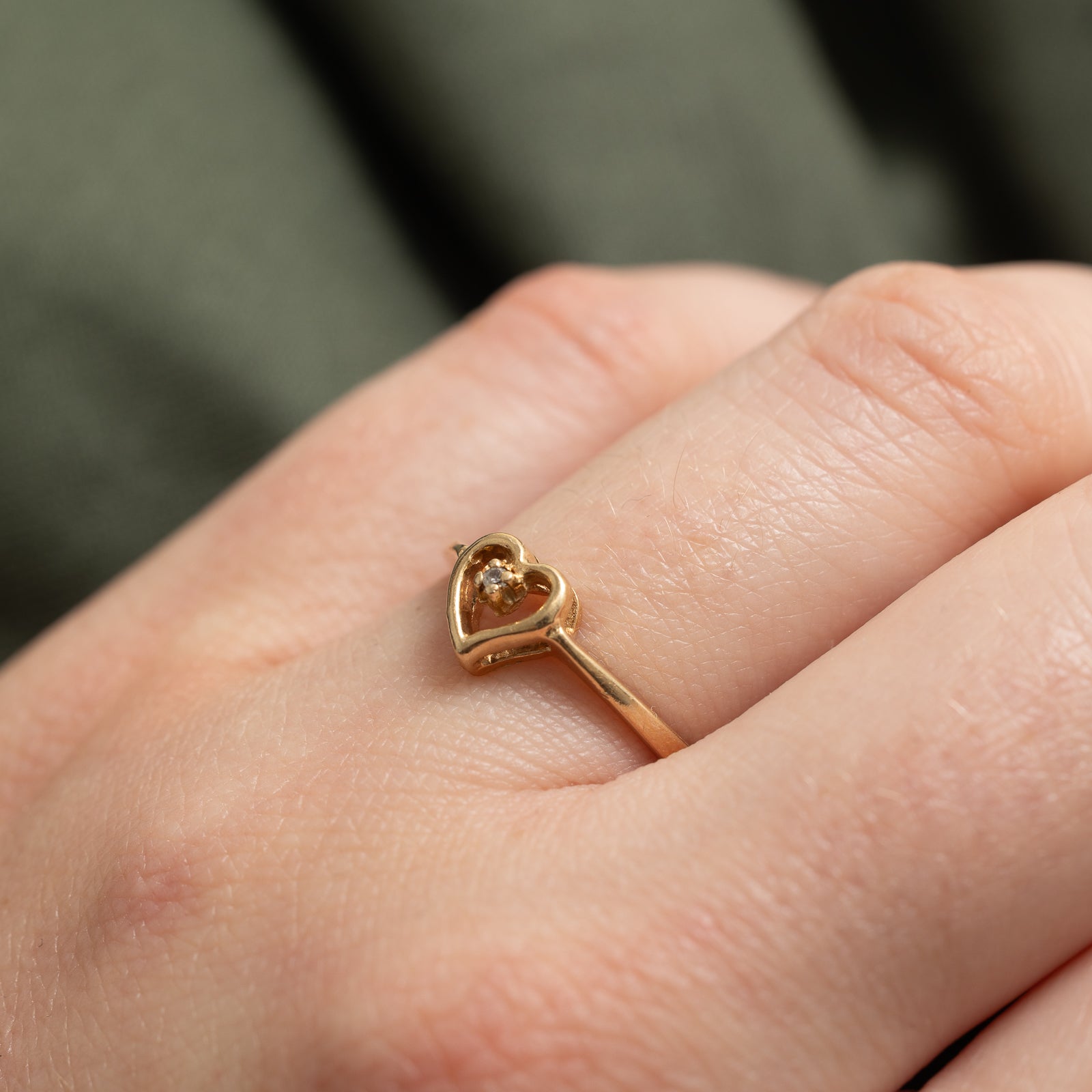 0.005ct Diamond Open Heart Ring - Size 7 | Elegant & Dainty Jewelry for Women | Perfect for Valentine's Day, Anniversary & Romantic Gifts