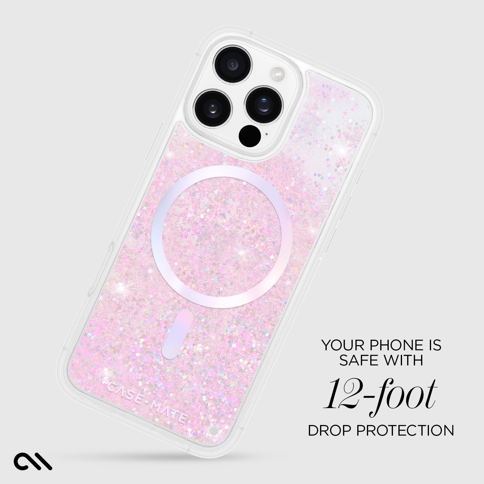 Case-Mate iPhone 16 Pro Max Case with MagSafe - Iridescent Liquid Glitter Phone Cover | 12ft Drop Protection | Magnetic Shockproof Case for iPhone 16 Pro Max | Soap Bubble Waterfall Design | Perfect for Everyday Use, Travel & Outdoor Activities
