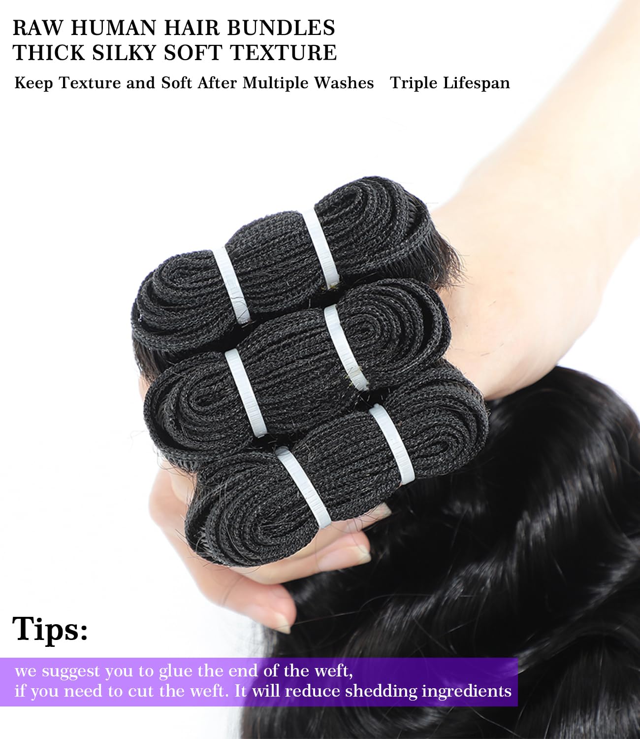 FASHION PLUS 100% Raw Human Hair Bundles - Loose Deep Wave 18 & 20 Inch (2 Bundles) for Natural Look & Styling | Perfect for Weaves, Wigs & Hair Extensions