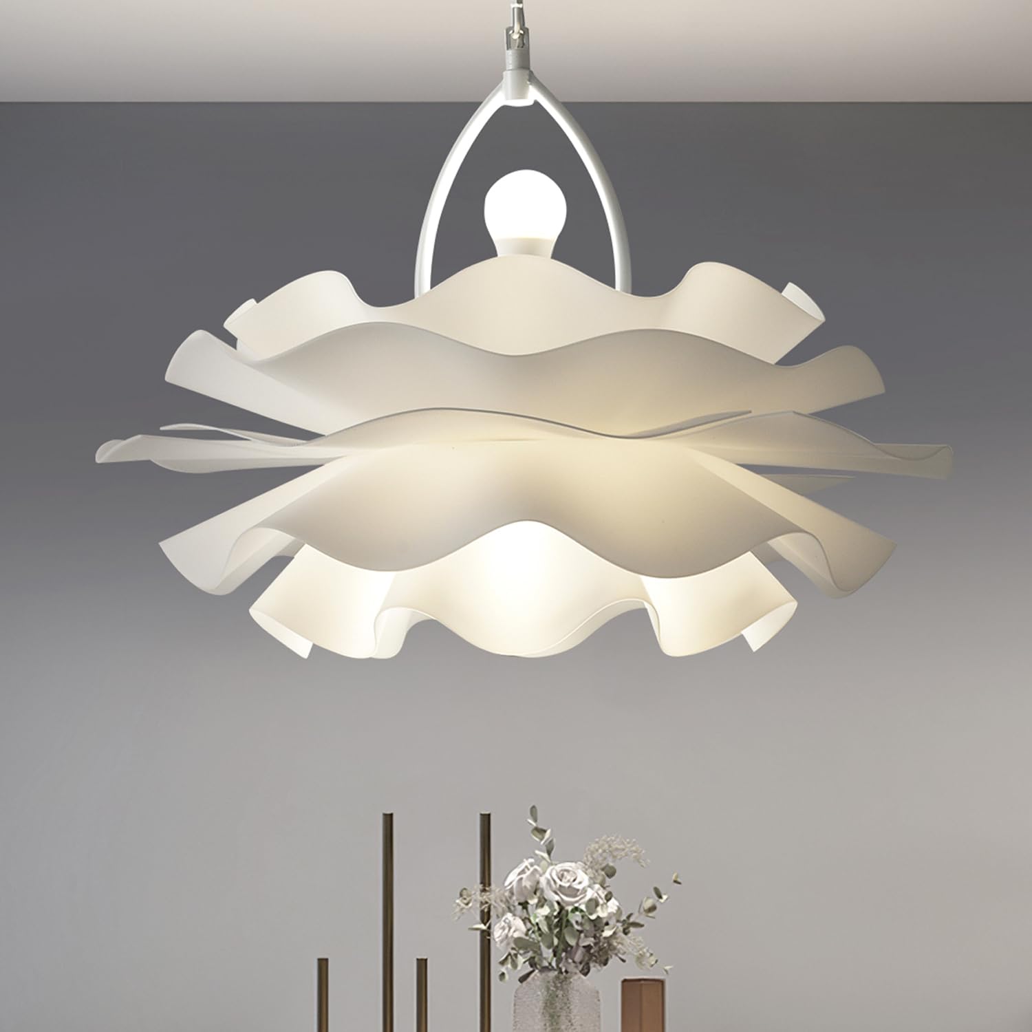 Modern 2-Light Acrylic Flower Chandelier - Elegant Hanging Lighting Fixture for Dining Room, Bedroom, Living Room, Hallway, Foyer, Office & Bar | Perfect for Romantic Ambiance & Home Decor