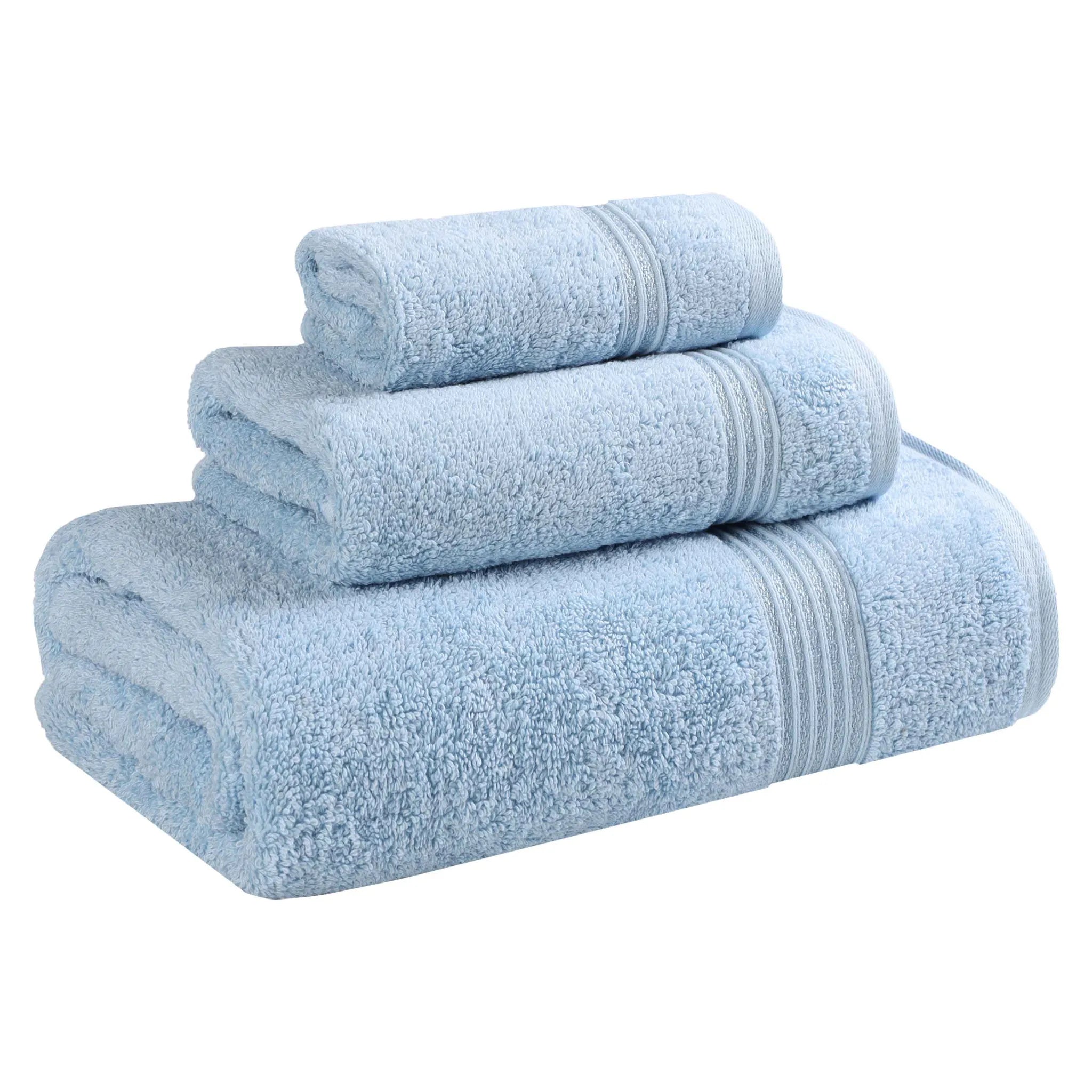 Premium Egyptian Cotton Plush 3-Piece Luxury Bath Towel Set - Ultra Absorbent & Soft for Spa, Bathroom & Hotel Use