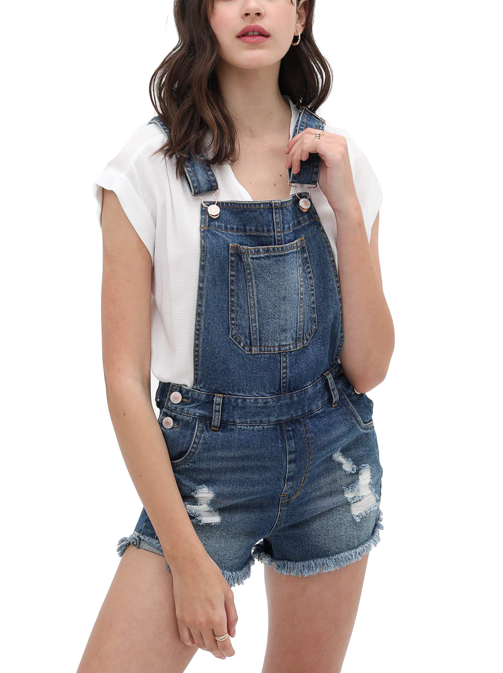 Women's Denim Romper Shorts - Cute Summer Shortalls for Casual Outings, Beach Trips & Outdoor Adventures