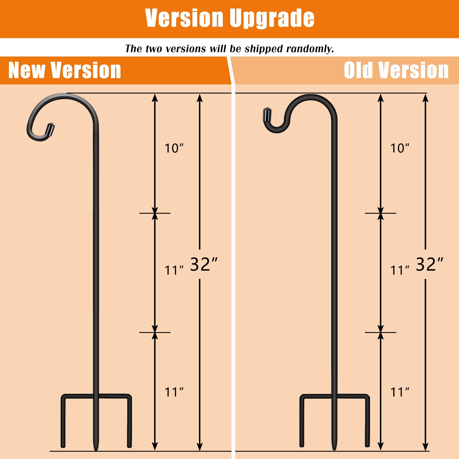Gtongoko 8 Pack 32 Inch Adjustable Shepherd Hooks for Outdoor - Matte Black Garden Hooks for Hanging Plants, Lanterns, Bird Feeders & Solar Lights - Perfect for Mason Jar Decor, Wedding Decorations & Backyard Landscaping