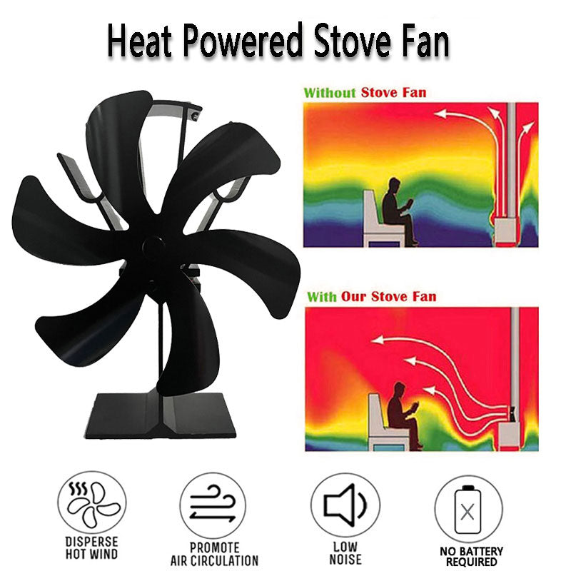 6 Blade High Airflow Ceiling Fan VDSF616B - Quiet & Energy Efficient for Bedroom, Living Room & Office