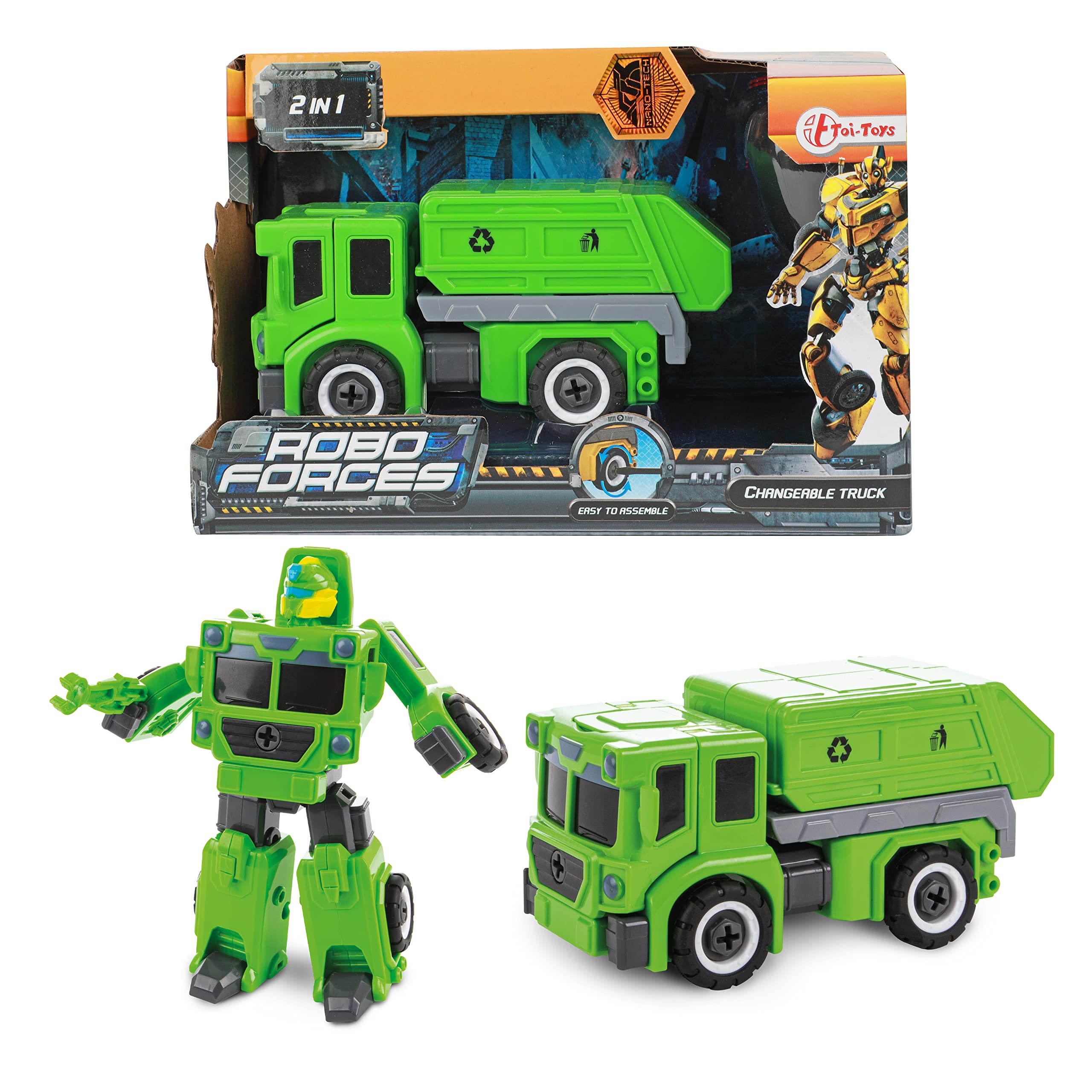 TOI Toys Transforming Garbage Truck Robot - Interactive Remote Control Toy for Kids, STEM Learning & Imaginative Play | Perfect for Birthday Gifts & Pretend Play Scenarios