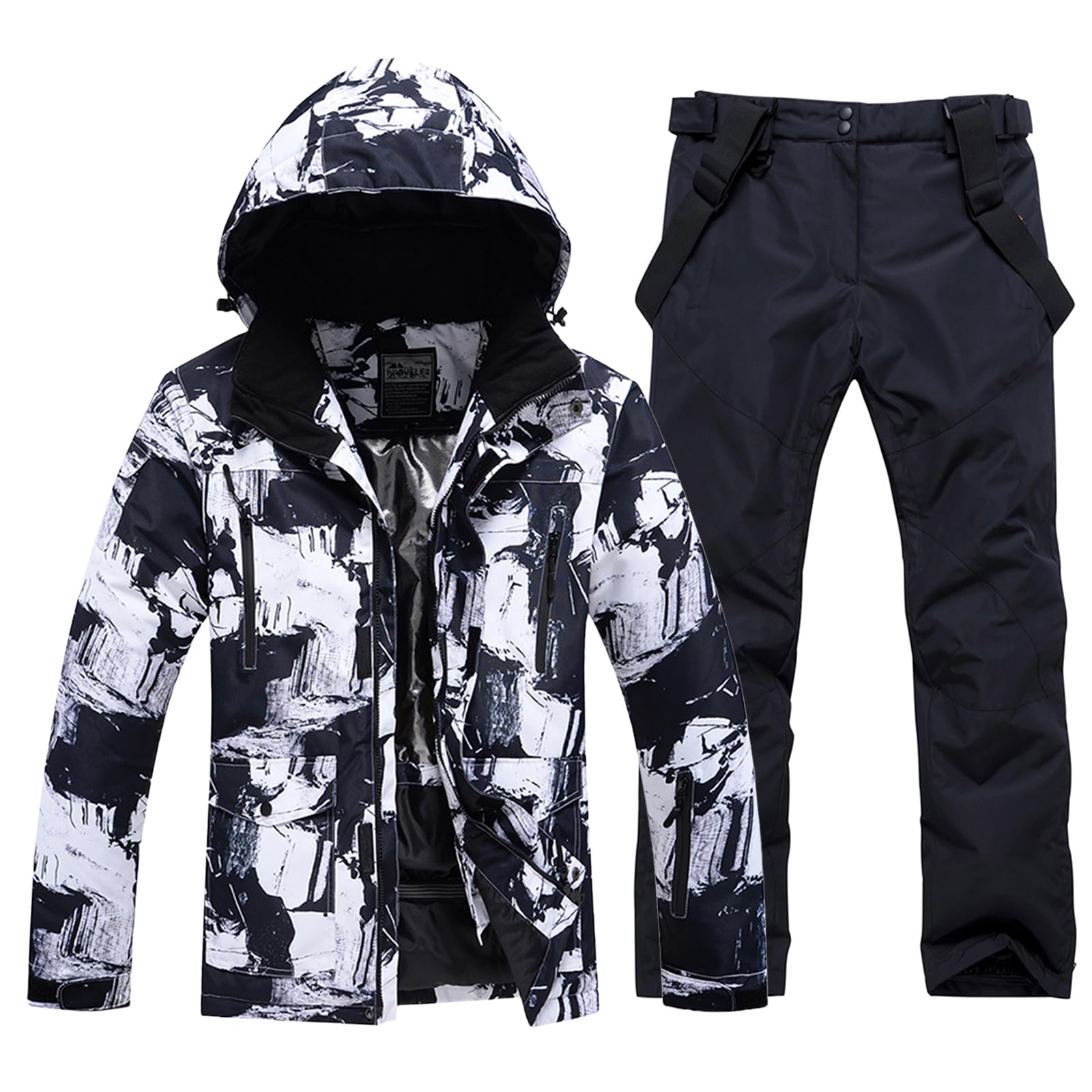 RIUIYELE Men's Insulated Waterproof Ski Jacket & Pants Set - Winter Warm Snowsuit for Skiing & Snowboarding | Outdoor Cold Weather Gear for Mountain Adventures