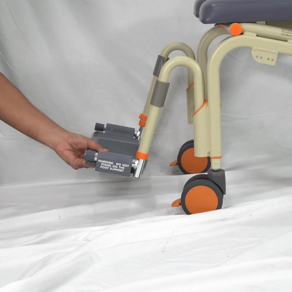 ShowerBuddy Roll In Buddy Lite Commode - Portable Shower Chair with Adjustable Arms & Backrest for Seniors & Disabled - Ideal for Bathroom Safety & Elderly Care