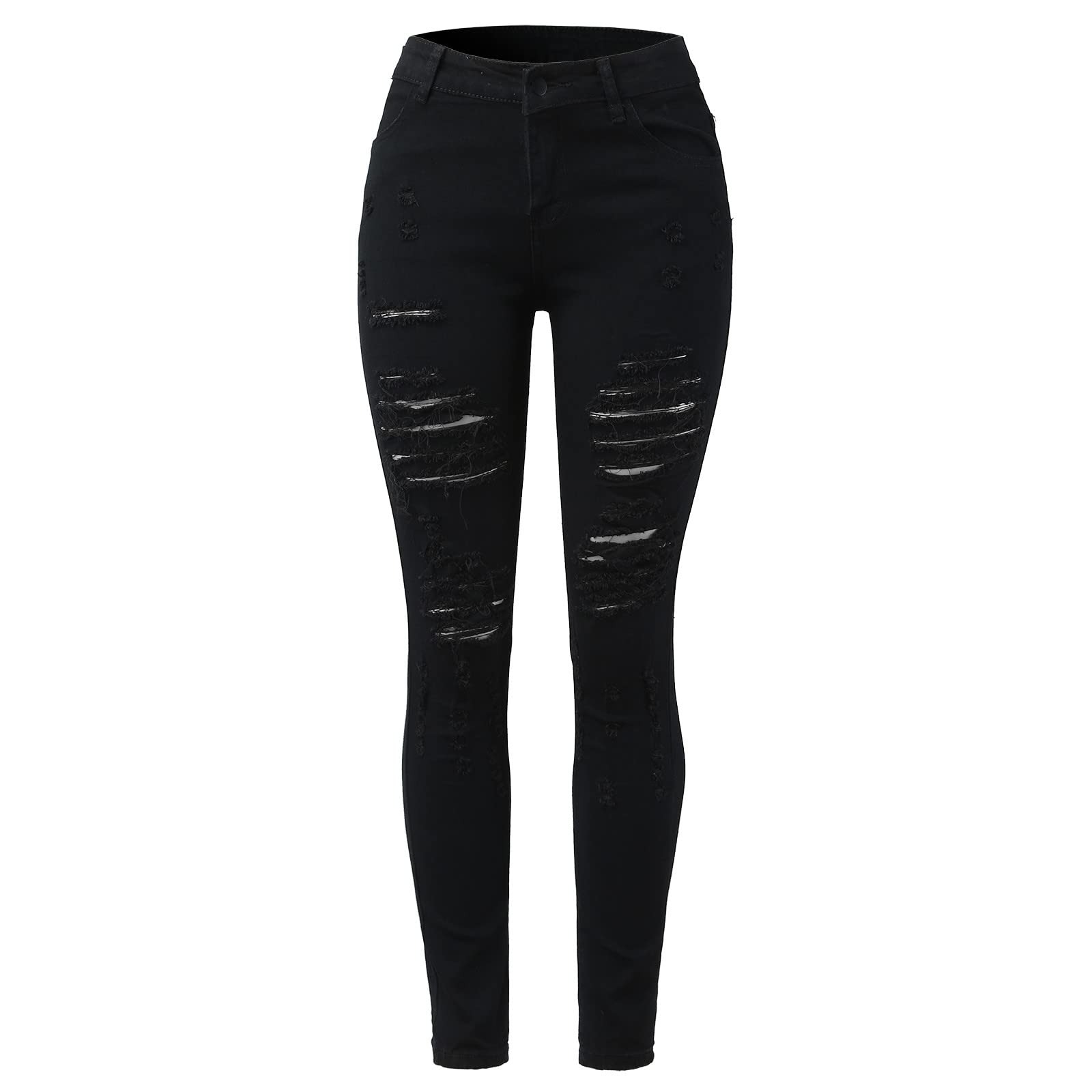 **Women's High Waist Dark Blue Classic Casual Pocket Leggings - Medium Size, Slim Fit Jeans for Everyday Wear & Comfort**    *Use Scenarios: Perfect for casual outings, office wear, or weekend errands in style.*