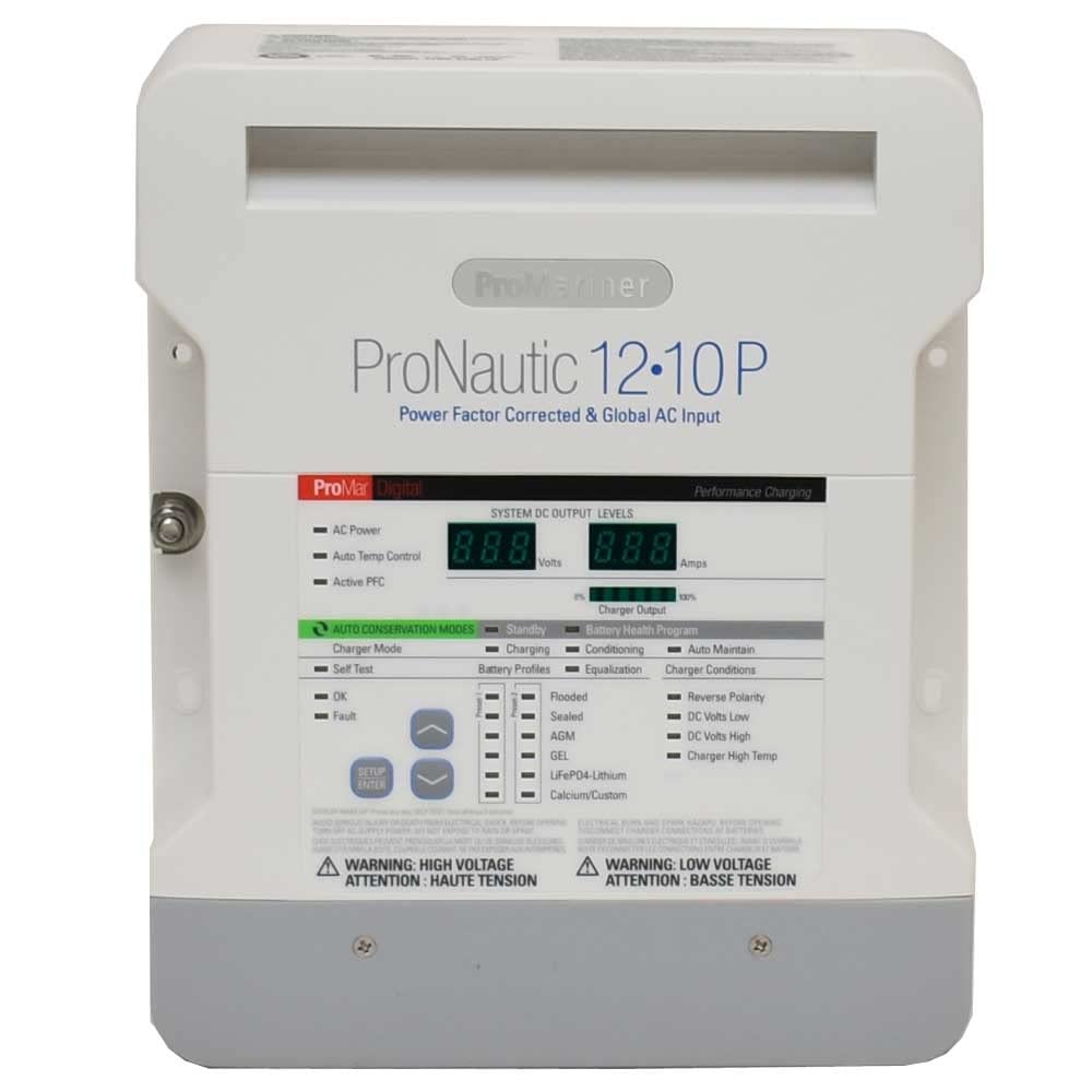 ProMariner ProNautic 1210P 2 Bank 12V Marine Battery Charger for Boats | Waterproof & Multi-Stage Charging | Ideal for Sailboats, Yachts & Fishing Boats