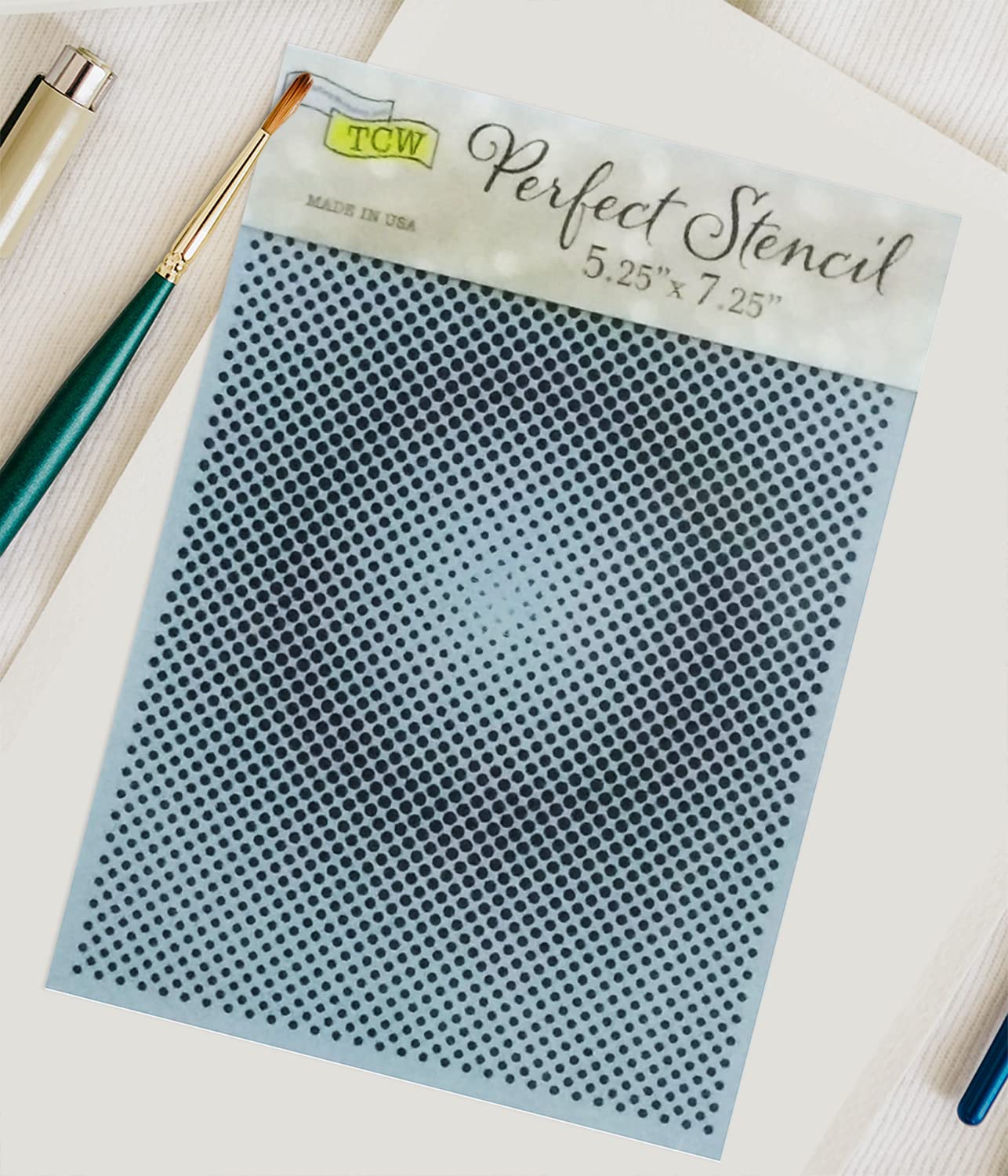 Mixed Media Stencils Set - Polka Dot, Bubble, Halftone & Grid Stencils for Painting, Card Making, Scrapbooking - Reusable DIY Circle Templates with White Cardstock - Perfect for Art Journals, Wall Decor & DIY Home Projects