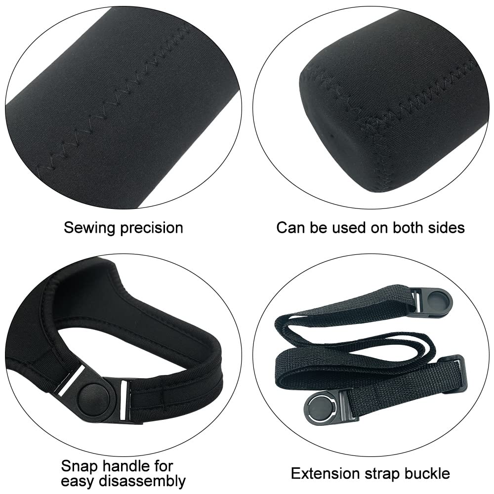 DanziX 4 Pack Insulated Neoprene Water Bottle Carrier with Adjustable Shoulder Straps - Fits 16oz to 20oz Sports Bottles (Black) - Perfect for Gym, Hiking, Camping & Outdoor Activities