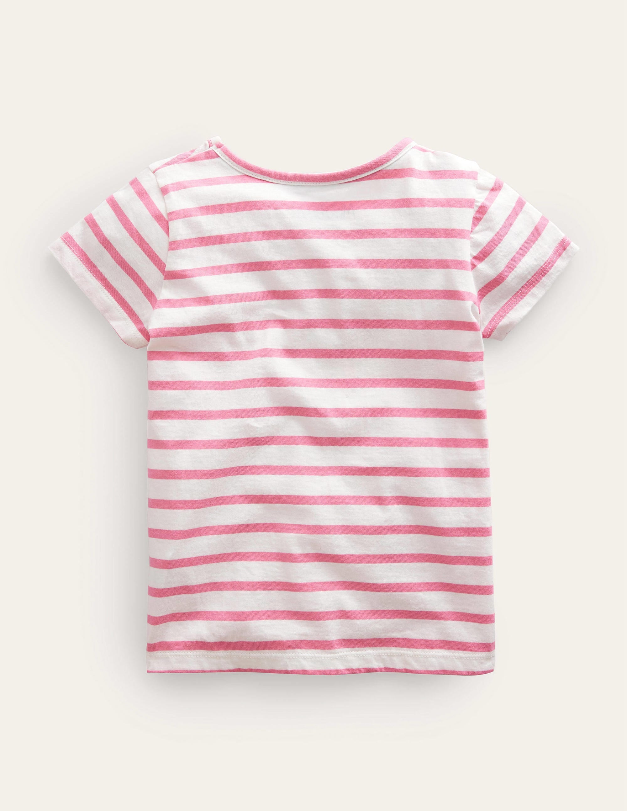 Azalea Pink & Ivory Ice Cream Appliqué T-Shirt - Women's Casual Floral Print Top for Summer Outings & Beach Vacations