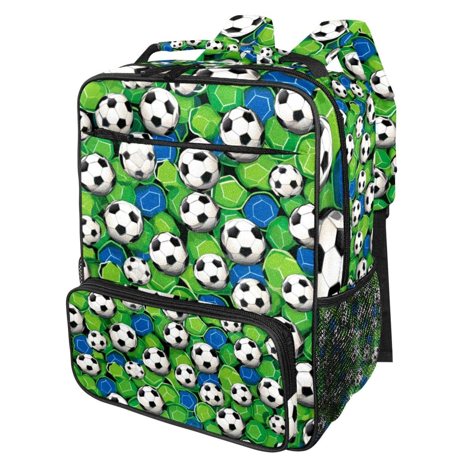 Stylish Travel & Work Backpack with Floral Soccer Ball Design - Perfect for Commuting, School, Sports & Outdoor Adventures