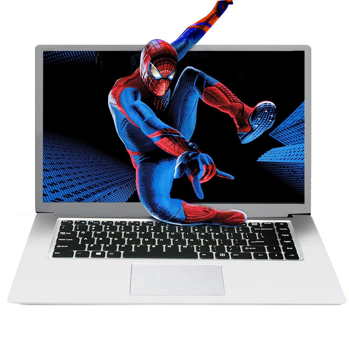 BlueBose HD 15.6 Inch Laptop - Windows 10 Home, Intel Quad Core Atom Processor, 64GB eMMC Storage, 4GB RAM, USB 3.0 & HDMI Ports, Ultra Thin & Light Notebook Computer (Silver) - Perfect for Work, Study & Entertainment On The Go