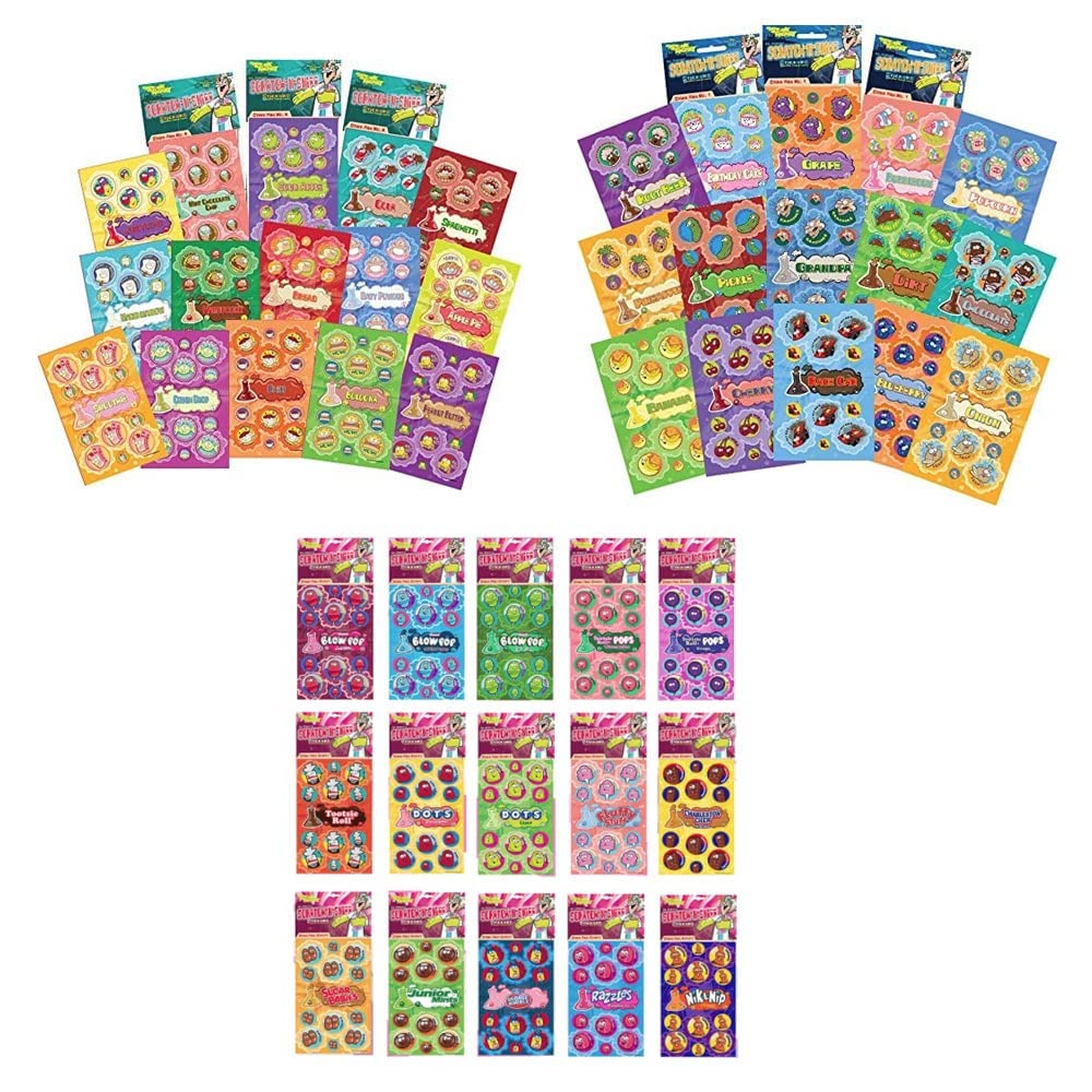Dr. Stinky's Scratch N Sniff Stickers 45-Pack - 1215 Fun Scented Stickers for Kids, Classroom Rewards & Party Favors | Delightful Aromas for Gags, Gifts & Prank Fun