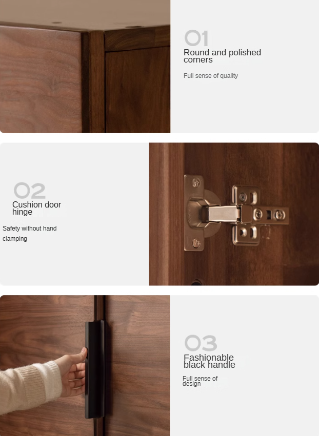 Premium Black Walnut Solid Wood Wardrobe Closet - Spacious Storage for Bedroom, Walk-In Closet & Guest Room Organization